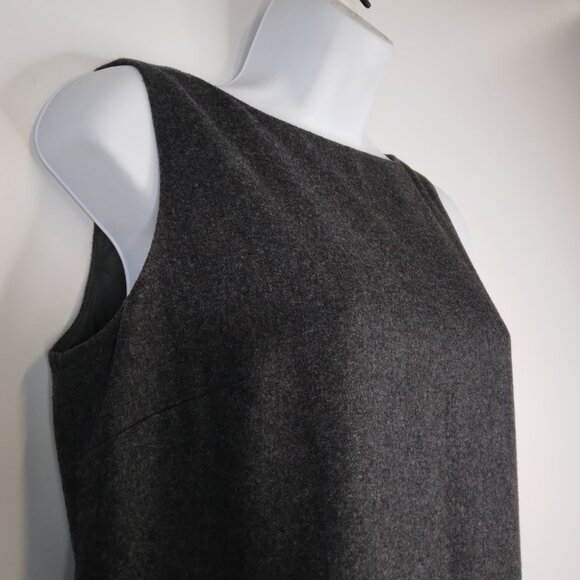 LOFT Sleeveless Sheath Wool Blend Charcoal Dress Size 6P - Picture 5 of 11